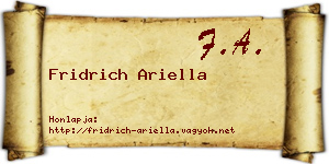 Fridrich Ariella névjegykártya